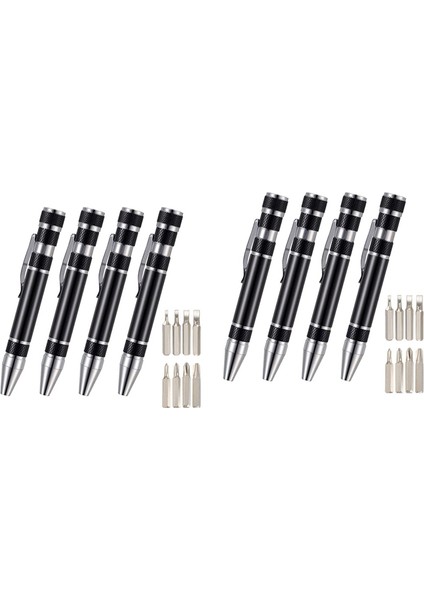 Adet Kalem Tornavida Kullanışlı Alet 8 In 1 Manyetik Cep Tornavida Çok Fonksiyonlu Mini Alet Tamir Araçları (Siyah) (Yurt Dışından) fiyatları