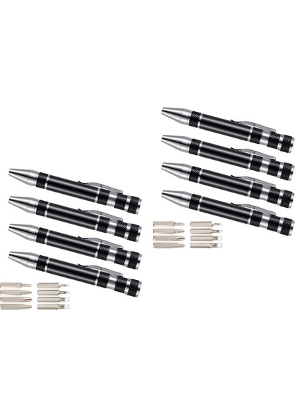 Adet Kalem Tornavida Kullanışlı Alet 8 In 1 Manyetik Cep Tornavida Çok Fonksiyonlu Mini Alet Tamir Araçları (Siyah) (Yurt Dışından) fırsatları