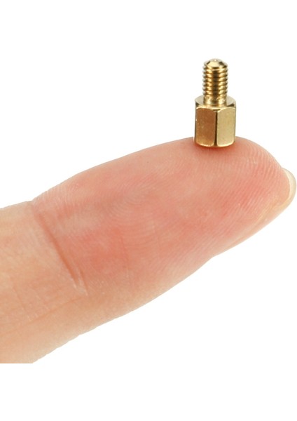 Jaerbee 100 Adet Pirinç Vida Zıtlaşmaları Altıgen Paspayı M3 Erkek x M3 Dişi 5mm (Yurt Dışından)