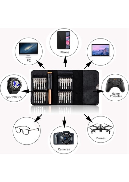 25-In-1 Çok Fonksiyonlu Deri Kılıf Manuel Tornavida Bit Seti Aksesuarları Cep Telefonu Dizüstü Bakım Aracı (Yurt Dışından) fiyatları