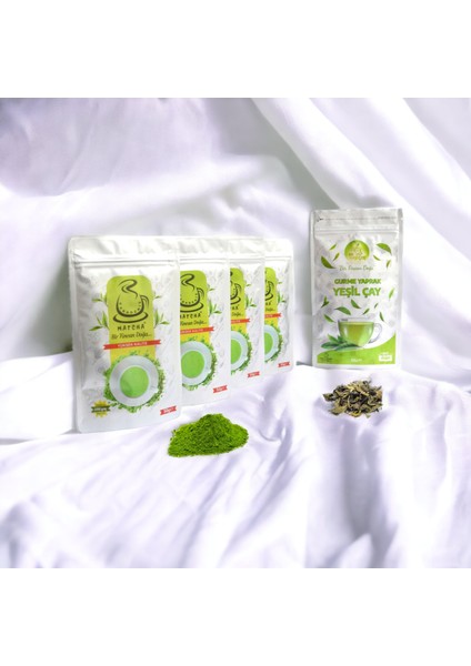 4 x Karadeniz Matcha Çayı ( Saf Matcha ) + 1 Kutu Gurme Yaprak Yeşil Çay