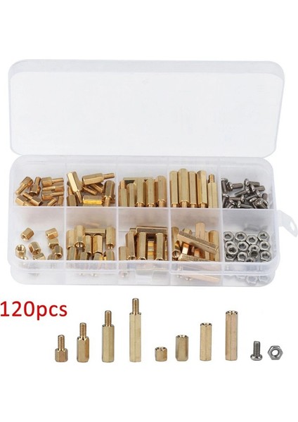 120PCS M3 Pirinç Sütun Seti Altıgen Pirinç Sütun Vidası ve Saplama Seti (Yurt Dışından) fırsatları