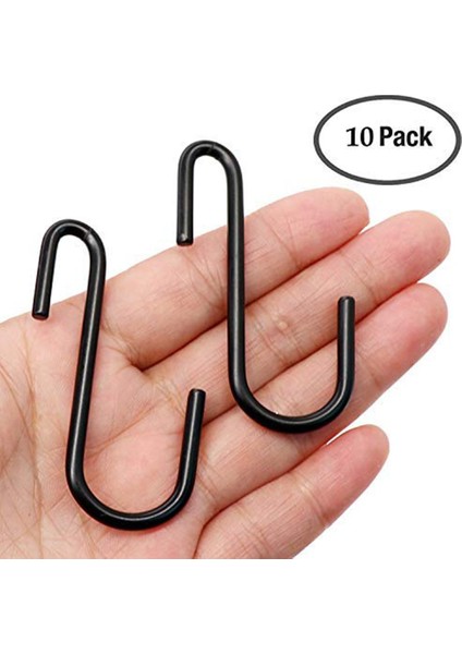 Ma 10 Adet Metal Ceket Askısı S-Tipi Kanca Siyah Ev Asılı Kanca Manto Askısı Mutfak Fırını Saksı Rafı Elbise Çantası (Yurt Dışından) fırsatları