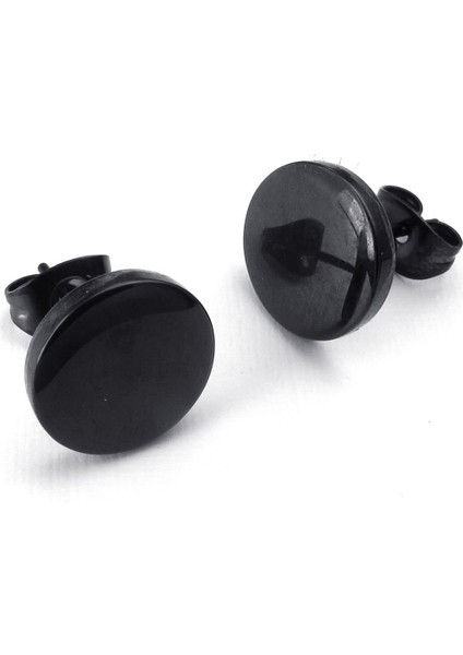 Quanbu Takı Erkek Küpe, 10MM Daire Kulak Çıtçıt, 2 Adet (1 Çift), Paslanmaz Çelik, Siyah (Yurt Dışından) modelleri