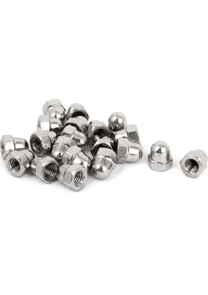 M6 Konu Dia Kubbe Kafası 304 Paslanmaz Çelik Kapak Meşe Palamudu Altıgen Somunlar 20 Adet (Yurt Dışından)