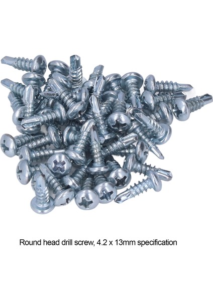 50 Adet 4.2X13MM Kendinden Vuran Vidalar Ev Kurulumu Için Tam Dişli Galvanizli Metal Sondaj (Yurt Dışından)