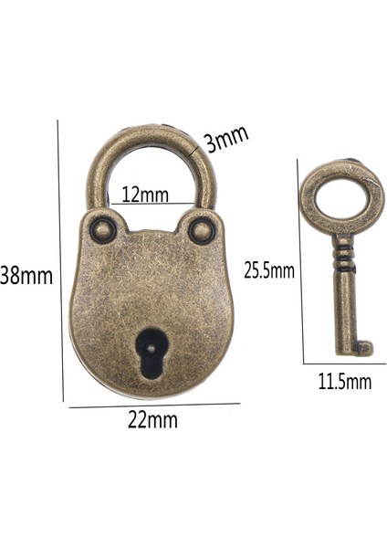 Metal Eski Vintage Stil Mini Asma Kilit Küçük Bagaj Kutusu Tuş Kilidi Bakır Rengi (Yurt Dışından) fiyatları
