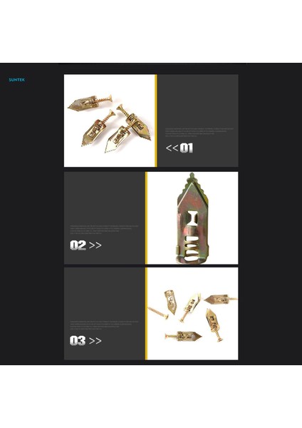 20 Parça Kuru Duvar Dübelleri, Alçı Genişletme Dübelleri, Kendiliğinden Sondajlı Duvar Dübel Genişlemesi 1.2CMX3CM (Yurt Dışından)
