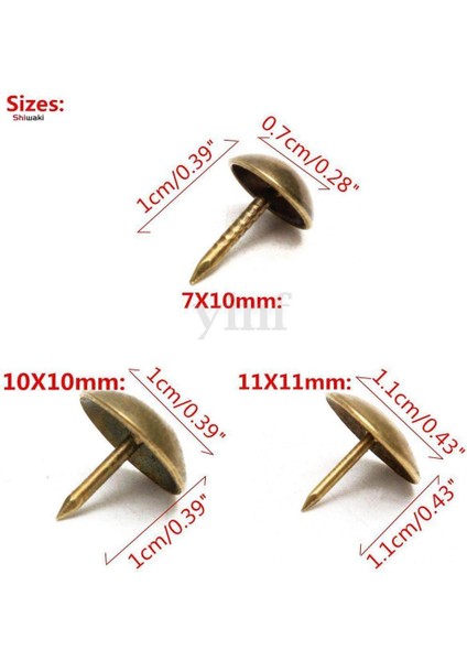 100 x Bronz Döşeme Çivi Pimi-7mm Geniş BAŞLIK-10MM Uzunluk-Saplama/pinye Pimleri (Yurt Dışından) indirimleri
