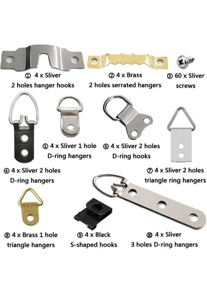 96 Adet/resim Fotoğraf Çerçevesi Asma Kancaları Vida Seti ile Ofis Ev Boyama Askısı Için Çeşitli (Yurt Dışından) fırsatları