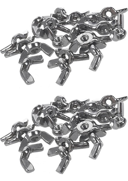 A2/70 (304) Paslanmaz Çelik Kanatlı Somun Kelebek Somun Gümüş, M3 x 0.5mm 40 Adet (Yurt Dışından)