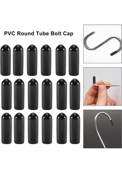 400 Adet Kauçuk Uç Kapakları 4mm Id Pvc Yuvarlak Boru Cıvata Kapatma Başlığı Vida Konu Koruyucuları Siyah (Yurt Dışından)