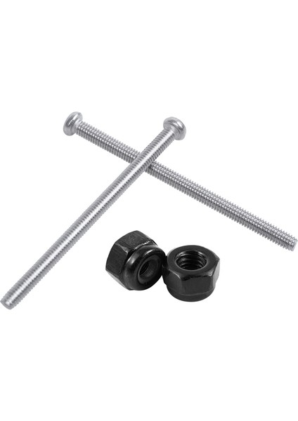 Bradoo- M2.5 x 40MM Phillips Yuvarlak Başlı Vidalar Cıvata 60 Adet M2.5X0.45MM Çinko Kaplama Naylon Ekleme Altıgen Kilit Somunları Siyah 50 Adet (Yurt Dışından)