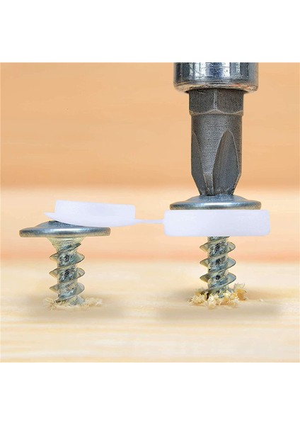 400 Adet Vidalı Kapak Plastik Menteşeli Vida Başı Kapakları Vida Kapak Kapakları Geçmeli Yedek Vida Dekoratif Kapaklar (Beyaz) (Yurt Dışından)