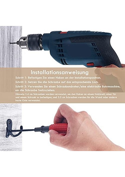 Ceket Kancaları Siyah Vidalı Metal Çift Kanca Duvar Kancaları Mutfak Için (Yurt Dışından)