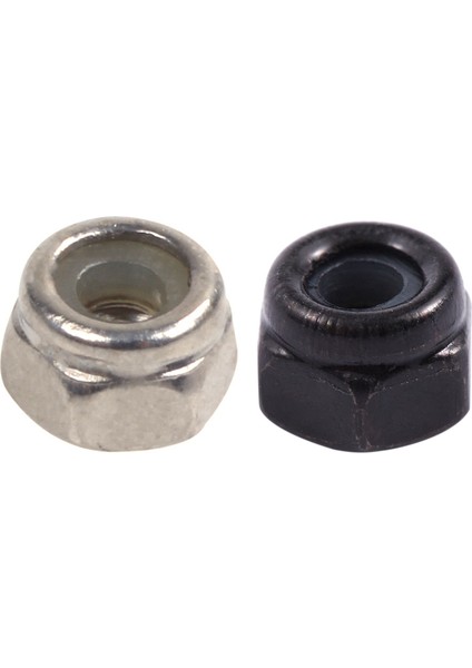 100 Adet M2 Çinko Kaplama Kendinden Kilitli Naylon Ekleme Altıgen Kilit Somunları, 50 Adet Siyah ve 50 Adet Gümüş (Yurt Dışından) fırsatları