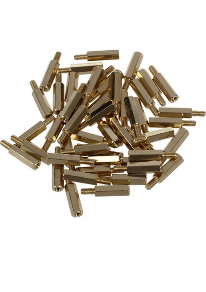 50 Adet Vidalı Pcb Stand-Off Spacer Hex M3 Erkek x M3 Dişi 15MM Uzunluk (Yurt Dışından)