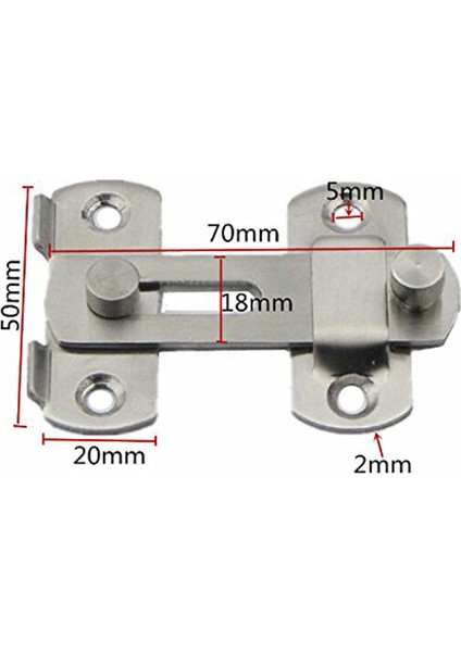 Quanbu 20X50X70MM Paslanmaz Çelik Ev Emniyet Kapısı Kapı Cıvatası Mandalı Kaydırmalı Kilit Donanımı (Yurt Dışından) fırsatları