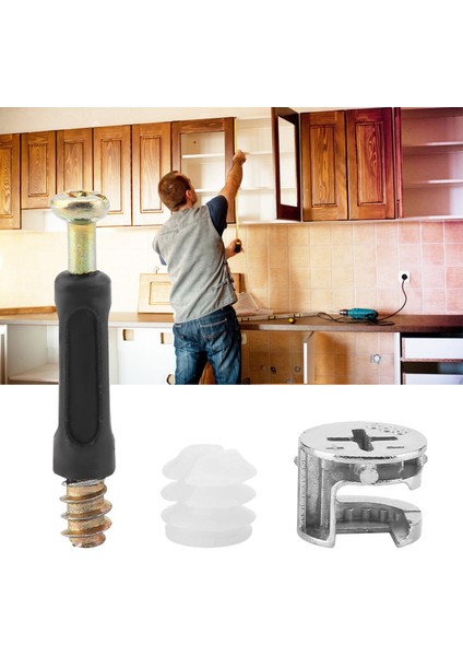 Mobilya Bağlantı Elemanı Saplaması Gümüş Kalınlaştırılmış Ağır Hizmet Konektörü Kam Kilidi Bağlantı Vidası (Yurt Dışından)