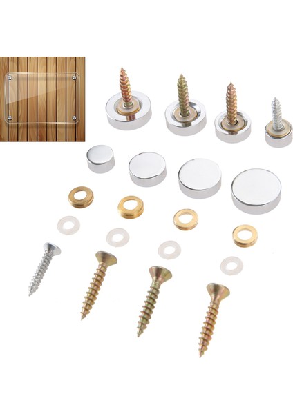 【sıcak】 4 Adet Cilalı Krom Dekoratif Ayna Çivi Bakır Reklam Tabela Çivi Mobilya Donanım Için Vida Kapağı Bağlantı Elemanları (Yurt Dışından) modelleri