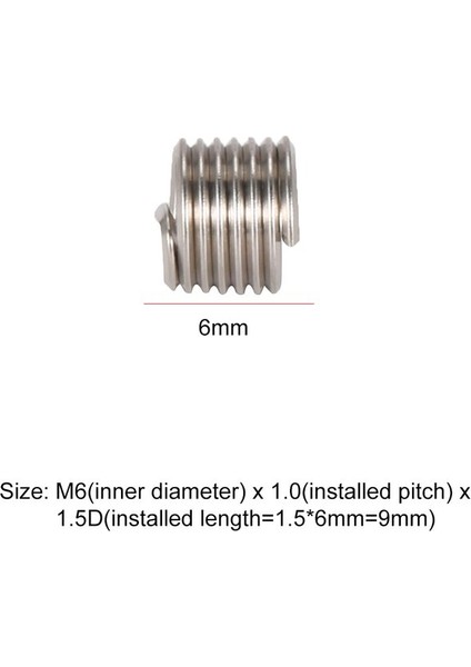 50PCS Dişli Ekler M6 1.0 1.5d Paslanmaz Çelik Helicoil Aletler Vida Kolu (Yurt Dışından)
