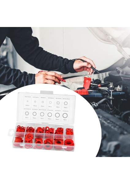 Oumery 600 Adet Fiber Yıkama Çeşitli Kiti 12 Boyutu Kırmızı Çelik Kağıt Fiber Düz Yıkama Seti Düz Halka Conta Çeşitleri Kiti (Yurt Dışından) fırsatları