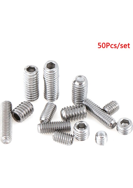 50 Adet Paslanmaz Altıgen Altıgen Lokma Seti Vida Başsız Içbükey Uç M3 M4 2-35MM Eatop (Yurt Dışından)