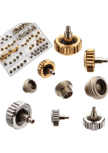 60PCS Saat Taçları Karışık Altın Gümüş Yedek Parça Onarım Saatçi Parçaları A (Yurt Dışından) fırsatları