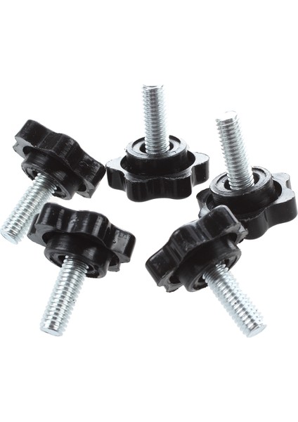 Flyeer 5 Adet M6 x 15MM Erkek Konu 25MM Altıgen Şekilli Kafa Sıkma Topuzu Siyah (Yurt Dışından)