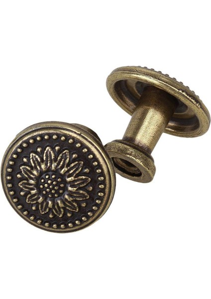 Srıwen 10 Paket Antik Bronz Çiçek Yuvarlak Saplı Mutfak Dolabı Dolap Kapı Çekmece Çekme Topuzu Vidalar ile 25X23MM (Yurt Dışından)
