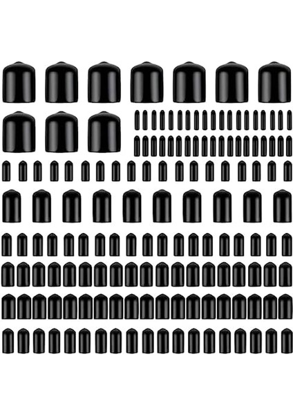 160 Adet Çeşitli Boyutlu Kauçuk Uç Kapakları Yuvarlak Vinil Cıvata Vidalı Kapak Kapakları 9 Boyutunda (Yurt Dışından)