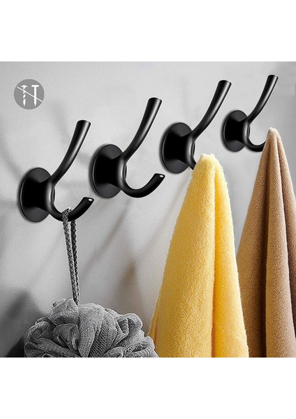 Zoroom Yapışkanlı Kancalar, Kendinden Yapışkanlı Kancalar Su Geçirmez Duvar Askıları Olmadan Mutfak Banyo Duş Duvar Yapışkan Kancalar 4 Adet (Yurt Dışından)