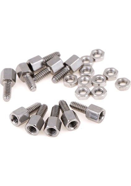 10 Takım 5 + 7mm Başlık Plakası Braketi Saplama Cıvata ve Somun Somun Vida D-Sub VGA Seri Eatop (Yurt Dışından)