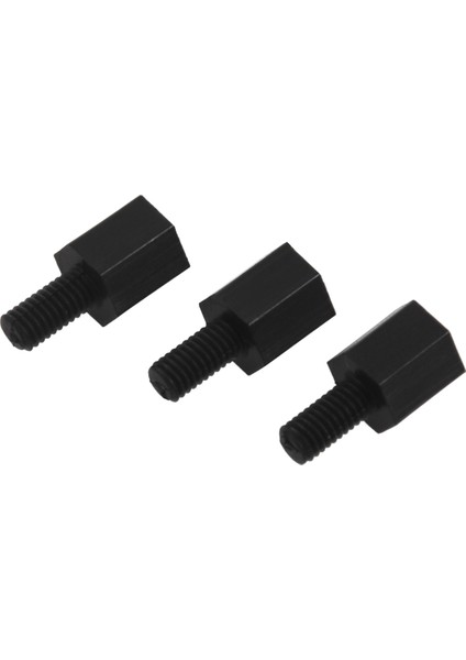 Quanbu 100X Anakart Naylon Hex Standoff Dişli Spacer M3 Konu 6 + 6mm Siyah (Yurt Dışından)