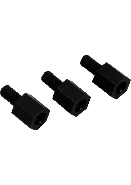 Quanbu 100X Anakart Naylon Hex Standoff Dişli Spacer M3 Konu 6 + 6mm Siyah (Yurt Dışından)