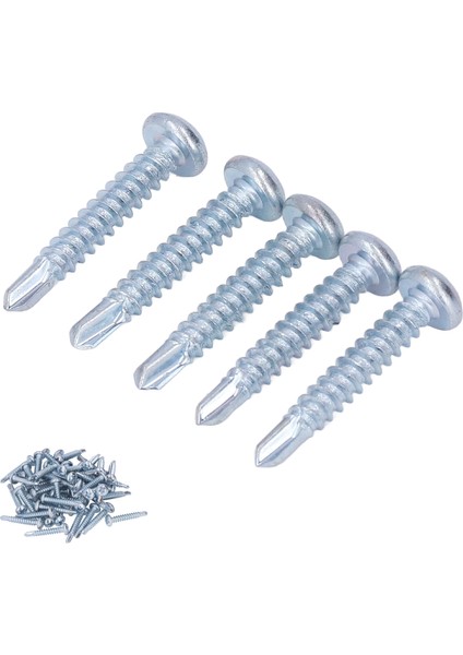 50 Adet Yuvarlak Kafa Matkap Vida Karbon Çelik 4.2X25MM Mobilya Tamiri Için Galvanizli Matkap Vidaları (Yurt Dışından)