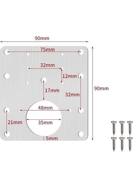 6 Parça Dolap Menteşe Tamir Plaka Takımı, Vidalı, Kapı Menteşe Braketleri (Yurt Dışından)