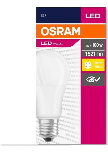 Led Value 13W Sarı Işık E-27 Ampul 1521 lm