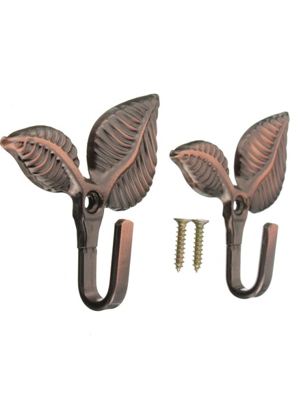 Flyeer 2 x Demir Yaprak Şekilli Perde Kravat Arkalıkları Tutucular Duvar Kancaları Ev Dekor, Kırmızı Bronz (Yurt Dışından) fiyatları