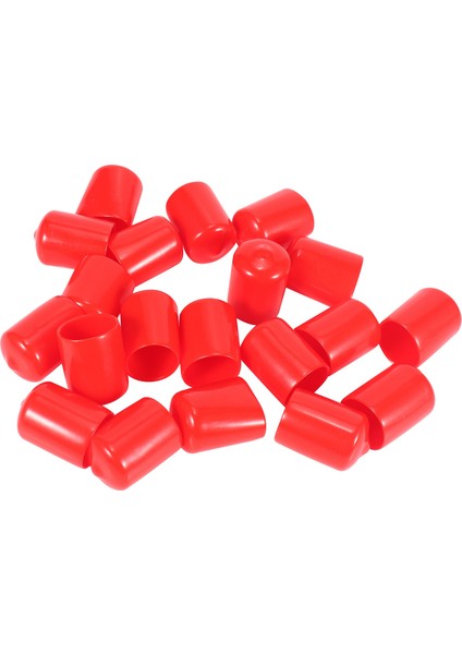 20 Adet Kauçuk Uç Kapakları 19MM Id Pvc Yuvarlak Boru Cıvata Kapatma Kapağı Kırmızı (Yurt Dışından)