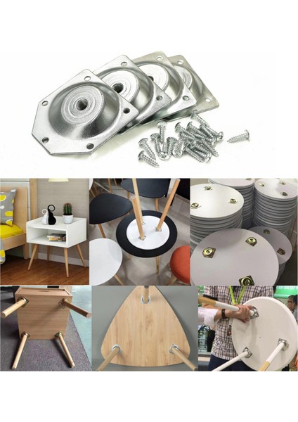 Açılı Ayaklar Sabitleme Plakası Braketi Mobilya Masa Ayakları Ayar Vidaları Ahşap Bağlantı Eatop (Yurt Dışından)