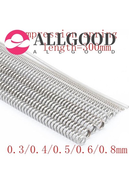 [allgood] 2-5 Adet/grup 304 Paslanmaz Çelik Uzun Yay Y Tipi Sıkıştırma Yayı Tel Çapı 0.3/0.4/0.5/0.6mm Dış Çap 3-10MM Uzunluk 305MM (Yurt Dışından) fiyatları
