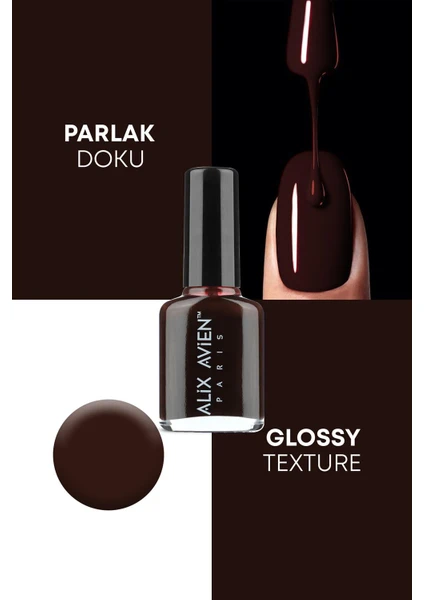 Alix Avien Vişne Rengi Oje 23  - Yüksek Pigmentli Uzun Süreli Kalıcılık Hızlı Kuruma - Nail Lacquer 23