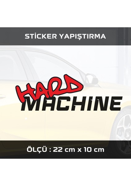 Hard Sert Makine Sticker 2 Adet - Araba Motosiklet Atv Cam Dolap Tablet Uyumlu Etiket Yapıştırma