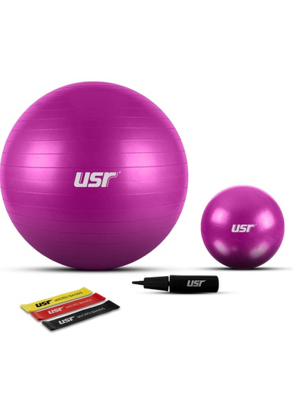 552M 20+55 Cm Pilates Topu + Pompası + 3 Micro Bant