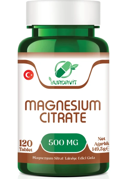 Magnesium Citrate 500 Mg Magnezyum Sitrat 120 Tablet