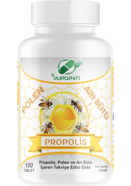 Propolis Polen Arı Sütü 100 Tablet