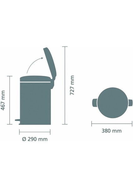 Çöp Kutusu 20 Litre Newicon Pedallı Platin 114045 modelleri