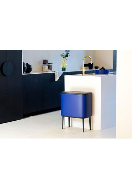 Çöp Kutusu Iki Bölmeli 11+23 Litre Bo Touch Bin Mineral Powerful Blue 208348