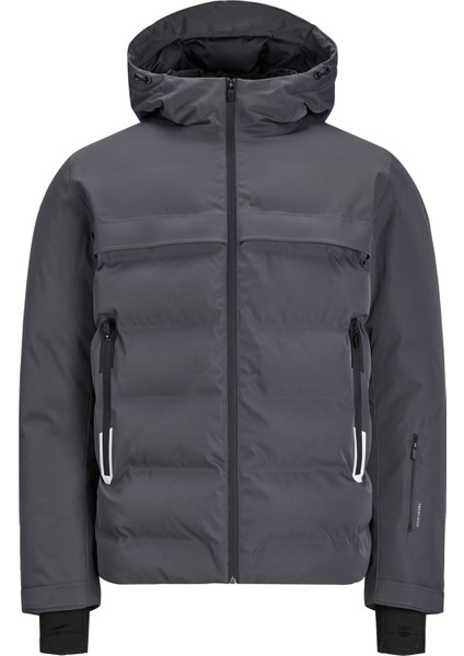 Rüzgar ve Su Geçirmez Isı Yalıtımlı Kapüşonlu Şişme Mont Erkek Mont 12225287